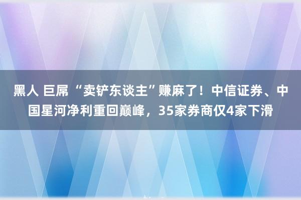 黑人 巨屌 “卖铲东谈主”赚麻了！中信证券、中国星河净利重回巅峰，35家券商仅4家下滑